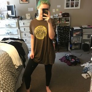 Oversized distressed AC/DC tee